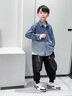 Dudant國際品牌男童牛仔襯衫2025新款兒童襯衣長袖中大童薄款男孩外套 牛仔藍(lán) 130 cm 曬單實拍圖