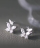老鳳祥S925銀耳釘女氣質(zhì)蝴蝶耳飾品女生生日紀念日禮物送女友老婆 蝶舞雙飛耳釘*本地倉/就近發(fā)貨 曬單實(shí)拍圖