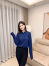 NAOTIEA納奧蒂爾小帆船翻領(lǐng)長(cháng)袖POLO衫上衣女2025春秋新款保羅女裝T恤 藏青色 4XL （建議140-155斤） 曬單實(shí)拍圖