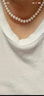 周六福S925銀扣淡水珍珠項鏈媽媽生日禮物 扁圓7.5-8.5mm 45cm 曬單實拍圖