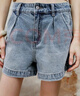 UR2025夏季新款女裝時(shí)尚復古休閑百搭寬松牛仔短褲UWM850076 藍色 25 曬單實(shí)拍圖