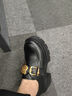 天美意吳昕/高海寧同款女鞋子瘋狂動(dòng)物城聯(lián)名厚底樂(lè )福鞋通勤百搭小皮鞋 松露黑-高海寧同款 40 曬單實(shí)拍圖