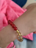 中國(guó)黃金（CHINA GOLD）紅瑪瑙手串男女款招財(cái)轉(zhuǎn)運(yùn)珠黃水晶手七夕情人節(jié)禮物送女朋友老婆 曜晶級(jí)紅瑪瑙黃水晶手串 約6mm 曬單實(shí)拍圖