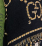GUCCI古馳格紋GG羊毛圍巾 黑色和米色 均碼 曬單實(shí)拍圖