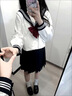 正版日本學(xué)校jk水手服制服白三本校服學(xué)院風(fēng)日系班服畢業(yè)演出校服 上衣+領(lǐng)結(jié)+裙子（45長）藏藍色 L 曬單實拍圖