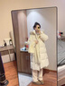 她芙（tafu）品牌女裝羽絨服女中長(cháng)款過(guò)膝2025冬季新款白鴨絨大毛領(lǐng)面包服外套 米白色 M 曬單實(shí)拍圖