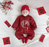 G.DUCKKIDS小黃鴨滿月嬰兒衣服秋季新生兒連體衣中國風(fēng)唐裝寶寶百天周歲禮服 蛇年+香囊 66cm 66碼0-3月建議寶寶4-6公斤 曬單實拍圖