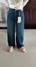 森馬（Semir）牛仔褲女抓毛闊腿褲港風(fēng)冬季2025顯腿長(cháng)拖地褲ins潮109725124002 曬單實(shí)拍圖
