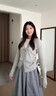 蝶嬌諾（DIEJIAONUO）連衣裙子女裝2025年秋季新款韓系甜妹慵懶風(fēng)松弛感穿搭法式溫柔風(fēng) 外套+背心內(nèi)搭+裙子 S 曬單實拍圖