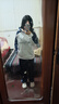 棉致2025美式重磅插件連帽拼色衛衣女春秋季新款寬松韓版上衣帽衫 白灰色【Y906不加絨高品質(zhì)28】 L 105-125斤 曬單實(shí)拍圖