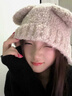 CACUSS毛線(xiàn)帽子女士秋冬可愛(ài)針織帽戶(hù)外大頭圍保暖帽護耳羊毛套頭帽淺駝 曬單實(shí)拍圖