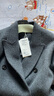 三彩【綿羊毛】2025冬季新款雙面呢大衣長(cháng)款毛呢外套雙排扣S 寂靜灰 S 155/80A 曬單實(shí)拍圖