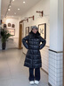 Teenie Weenie小熊女裝羽絨服2025年冬季新款中長(cháng)款連帽保暖鵝絨服 黑色 XS 曬單實(shí)拍圖