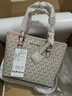 MICHAEL KORS邁克高仕 MK Jet Set  travel 女士迷你老花托特包 菜籃子 香草白/淺粉色 640 迷你 曬單實(shí)拍圖