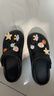 名創(chuàng  )優(yōu)品（MINISO）洞洞鞋男女夏季外穿涼鞋防滑厚底踩屎感包頭涼拖鞋 黑色+海洋星星 曬單實(shí)拍圖