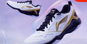 李寧（LI-NING）羽毛球鞋男女鞋疾風(fēng)LITE專(zhuān)業(yè)訓練比賽舒適減震運動(dòng)鞋AYTU025 AYTU025-3標準白/黑色/亮金色 43 (270mm) 曬單實(shí)拍圖