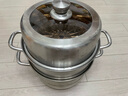 奧克斯28cm三層蒸鍋復(fù)合底304不銹鋼三層底多功能可視湯鍋籠蒸包子饅頭 曬單實(shí)拍圖
