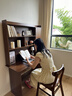 立太（LEADTEK）實木書桌學(xué)習(xí)桌電腦桌書柜書架一體家用小戶型轉(zhuǎn)角桌學(xué)生寫字桌子 【新品沖量】120cm深胡桃色 曬單實拍圖