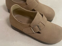 ZHR勃肯鞋女真牛皮通勤一腳蹬鞋子女休閑百搭單鞋女 AB55 卡其色 38  曬單實(shí)拍圖