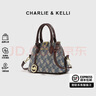 CHARLIE&KELLI CK品牌包包女包2025新款馬車(chē)印花小眾貝殼包手提斜挎包單肩包 藍色 曬單實(shí)拍圖