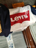 Levi's 李維斯兒童裝男童長(cháng)袖T恤春秋款圓領(lǐng)打底衫百搭撞色插肩袖上衣 焦糖布丁白 140 /68 【建議身高128-140cm】 曬單實(shí)拍圖