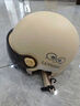 綠源（Luyuan）電動(dòng)車(chē)頭盔電瓶車(chē)3c認證摩托車(chē)頭盔女男通用四季盔半盔防曬安全帽 卡其色-大眼精靈-透明短鏡 【不帶護耳】 曬單實(shí)拍圖