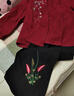 媽媽春秋棉麻套裝女中老年人長(cháng)袖圓領(lǐng)襯衫奶奶繡花開(kāi)衫春裝兩件套 酒紅色套裝 5XL （建議150-165斤左右 曬單實(shí)拍圖
