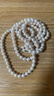 南珠宮愛(ài)心間淡水珍珠項鏈女款毛衣鏈白色強光送媽媽 7.5-8.5mm 120cm有扣 曬單實(shí)拍圖