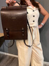 千百度（C.BANNER）牛皮雙肩包女背包大學(xué)生書(shū)包百搭大容量高顏值輕奢上班通勤電腦包 曬單實(shí)拍圖