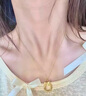 中國(guó)黃金（CHINA GOLD）蝴蝶結(jié)平安扣吊墜女在逃公主足金箍咒項(xiàng)鏈教師節(jié)生日禮物送女友 【今/次日達(dá)】蝴蝶結(jié)平安扣+S925鏈 約0.3g 曬單實(shí)拍圖