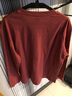 新款秋冬純棉圓領(lǐng)領(lǐng)長(cháng)袖T恤男士上衣薄款打底衫內衣內搭修身百搭 銹紅 3XL 曬單實(shí)拍圖