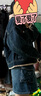 森馬（Semir）牛仔外套女拼接仿兔毛翻領(lǐng)寬松港風(fēng)冬季落肩夾棉夾克103724108001 曬單實(shí)拍圖