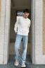 Calvin KleinJeans【復(fù)刻90系列】25早秋新款男ck墨點(diǎn)印花直筒牛仔褲4RC717G X7J-牛仔淺藍(lán) 30 曬單實(shí)拍圖