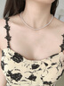 AJIDOU阿吉豆項鏈毛衣鏈女款氣質女神優(yōu)雅溫婉珍珠鎖骨鏈生日禮物女 淡紫色+銀色 42.5cm 1個 曬單實拍圖