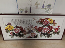 曼遇青絲新中式客廳掛畫(huà)花開(kāi)富貴沙發(fā)背景墻裝飾畫(huà)辦公室墻壁畫(huà)國畫(huà)牡丹花 FF103【花開(kāi)富貴】 183*83cm 紅胡桃木紋鋁框+閃銀布 曬單實(shí)拍圖