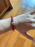 鈺瀾文玩朱供供色工藝菩提根9*8男女士盤(pán)玩手串+火紋旋珠搭配款 曬單實(shí)拍圖
