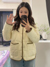 坦博爾輕薄餅干羽絨服女短款翻領(lǐng)保暖時(shí)尚韓版外套TD236266 黃油蜜 M 165/88A 曬單實(shí)拍圖