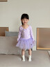 舞東方（E．Dance）舞蹈服兒童女童春秋長(cháng)袖女孩中國舞練功服幼兒連體跳舞裙芭蕾舞裙 淺紫色 130碼(身高120-130厘米) 曬單實(shí)拍圖