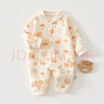 婧麒（JOYNCLEON）新生嬰兒衣服a類(lèi)春秋初生兒寶寶保暖夾棉連體衣貼身打底哈衣 松鼠小鷹 73cm 【6-9個(gè)月，體重7.2-9kg】 曬單實(shí)拍圖