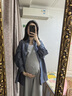愛(ài)莉安娜孕婦裝春款連衣裙2025新款套裝休閑條紋襯衫時(shí)尚背心裙兩件套 淺灰色背心裙 L 曬單實(shí)拍圖