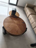 尚屋至美實(shí)木茶幾組合客廳家用小戶(hù)型圓形茶臺2026新款中古風(fēng)邊幾HW-2410 曬單實(shí)拍圖