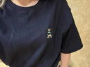 SPAO韓國同款潮牌印花短袖t恤男士夏季涼感休閑防曬體恤SPDX25SD22LD 藏青#SP書包狗 M 曬單實拍圖