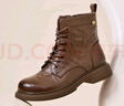 百麗抓皺馬丁靴女冬季女羊皮革質(zhì)感時(shí)裝靴JD008DD5 棕色-單里 40 曬單實(shí)拍圖