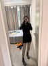 緋垚連衣包臀裙女黑絲搭配的打底裙子辣妹穿搭秋季女裝短裙子七夕 連衣包臀裙【黑色-M】 曬單實(shí)拍圖