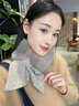 CACUSS圍脖女秋冬時(shí)尚毛絨小圍巾交叉防寒護頸保暖脖套毛領(lǐng)子 淺卡其 曬單實(shí)拍圖