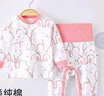 婧麒（JOYNCLEON）新生嬰兒衣服純棉秋款初生男女寶寶春秋睡衣分體打底內衣套裝 蒲公英綠色+粉色兔子 80 cm 曬單實(shí)拍圖