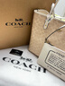 蔻馳（COACH）【品牌直供】女士CITY33大號手提托特包 沙黃拼粉筆白 七夕禮物 曬單實(shí)拍圖