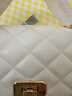 CHARLES&KEITH25秋季新品菱格鏈條手提斜挎包小方包包女包生日禮物CK2-50701608 Cream奶白色 S 曬單實(shí)拍圖
