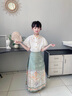 G.DUCKKIDS小黃鴨童裝漢服女童馬面裙套裝春秋款親子母女裝中國(guó)風(fēng)唐裝表演服 006繡綠色襯衫 110 尺碼4~5歲【100-110cm】 曬單實(shí)拍圖