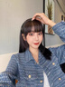 佐敘復古牛仔夾克外套女高級感炸街春秋翻領(lǐng)休閑短款小香風(fēng)上衣ins潮 藍色 M （85-100斤） 曬單實(shí)拍圖